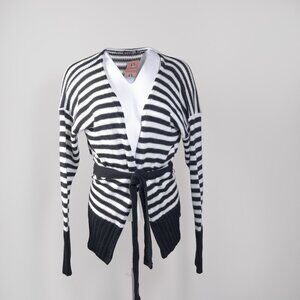Boohoo Striped Belted Cardigan, NWT, Size 18